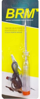 TESTER ELECTRICO DE CONTINUIDAD CORTO 13.5 CM PTA AGUJA BRM (029) (85015)