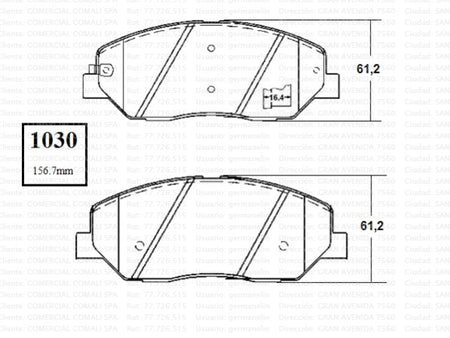 1030 Juego Pastillas De Freno Delanteras Hyundai Kia Maxus Ssangyong