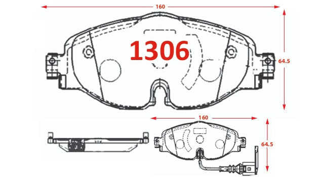 137 JGO PASTILLA DE FRENO DELANTERA CERAMICA AUDI A3 13/ VOLKSWAGEN GOLF 12/20 BREMBO (1306) P85126N PF-C-19940-BMO