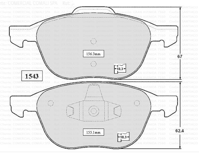 1543. Juego Pastillas De Freno Delanteras Brembo