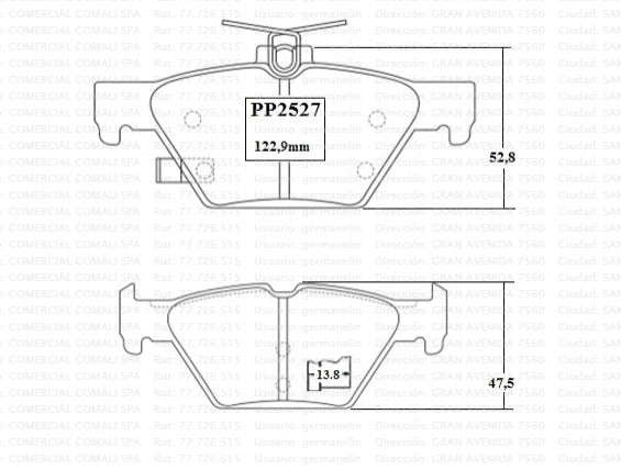 2527 Juego Pastillas De Freno Traseras Gtx Gold Ceramica (1430)