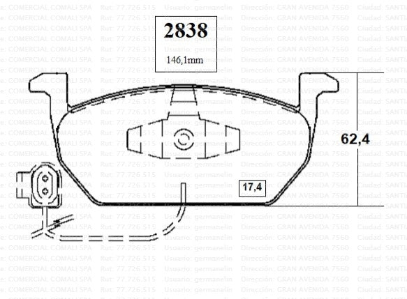 2838 JGO. PASTILLAS DE FRENO DELANTERAS AUDI/SEAT/SKODA/VOLSKWAGEN  (1388)