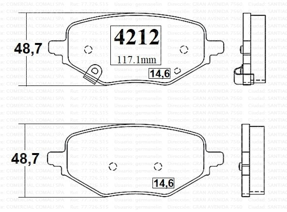 4212 JGO. PASTILLAS DE FRENO TRASERAS GTX GOLD CERAMICA CHEVROLET CAPTIVA 22/ (1576)
