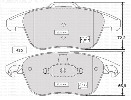 425 Juego Pastillas De Freno Delanteras Citroen Mg Peugeot Ram