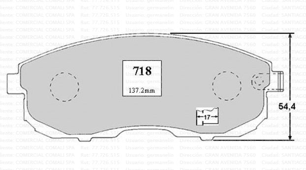 718 JGO. PASTILLAS DE FRENO DELANTERAS DONGFENG NISSAN SAMSUNG SUZUKI