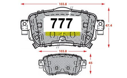 777 JGO. PASTILLAS DE FRENO TRASERAS NISSAN QASHQAI 15/  XTRAIL 14/  CERAMICA GTX GOLD (1335)