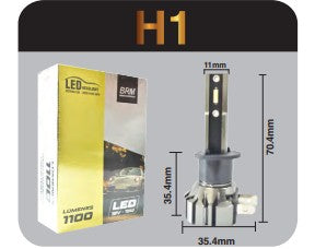 H-1 SET AMPOLLETA LED BRM 12V 11000L C/DRIVE ANTI INTERFERENCIA (8881)