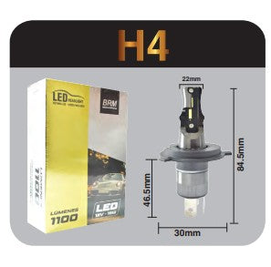 H-4 SET AMPOLLETA LED BRM 12V 11000 LUM C/DRIVE ANTI INTERFERENCIA (8884)