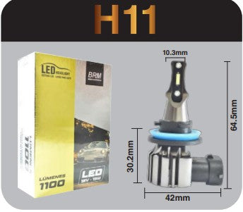H-11 SET AMPOLLETA LED BRM 12V 1100 LUM ANTI ERROR C/CAMBUS