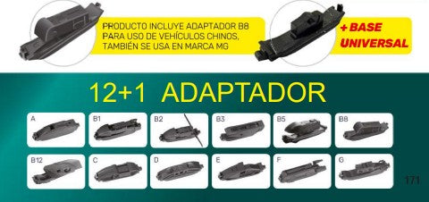 PLUMILLA BRM MULTIFUNCION UNIV CURVA FLEXIBLE 24 12+1 ADAPTADORES