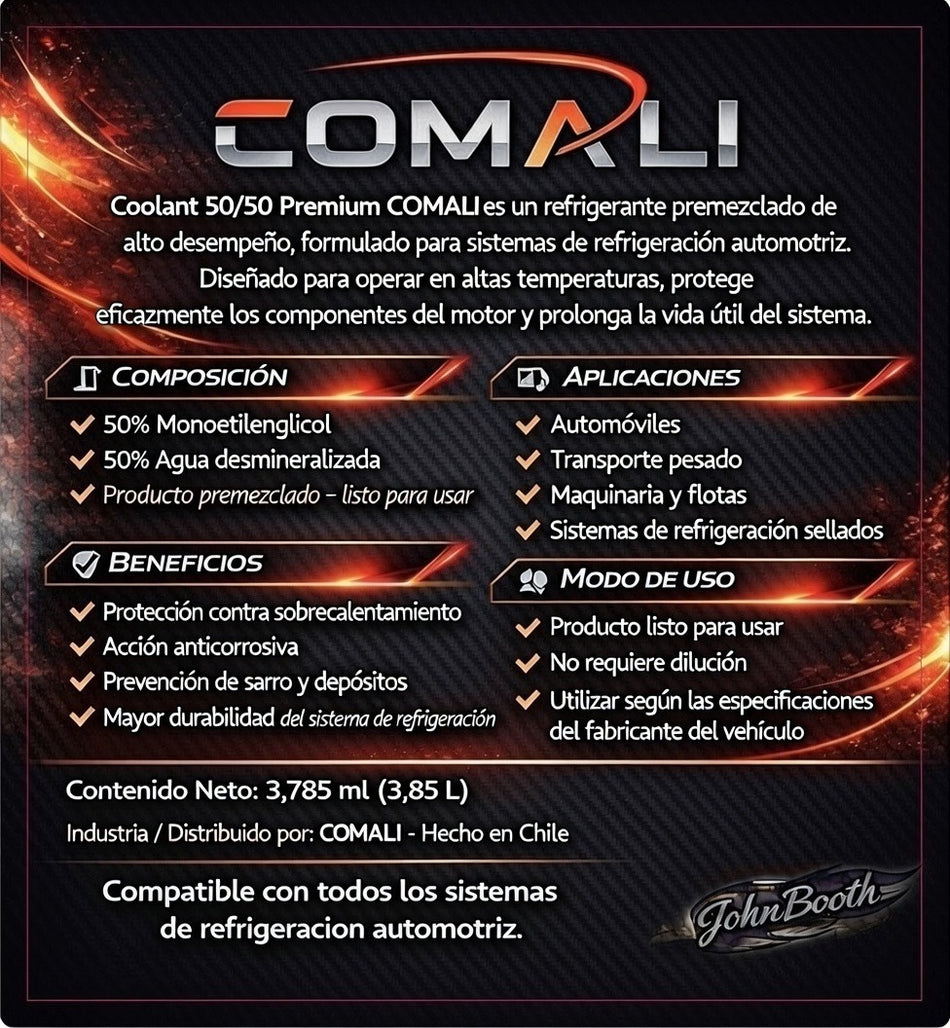 COOLANT COMALI PREMIUM 50/50 ROJO 4L