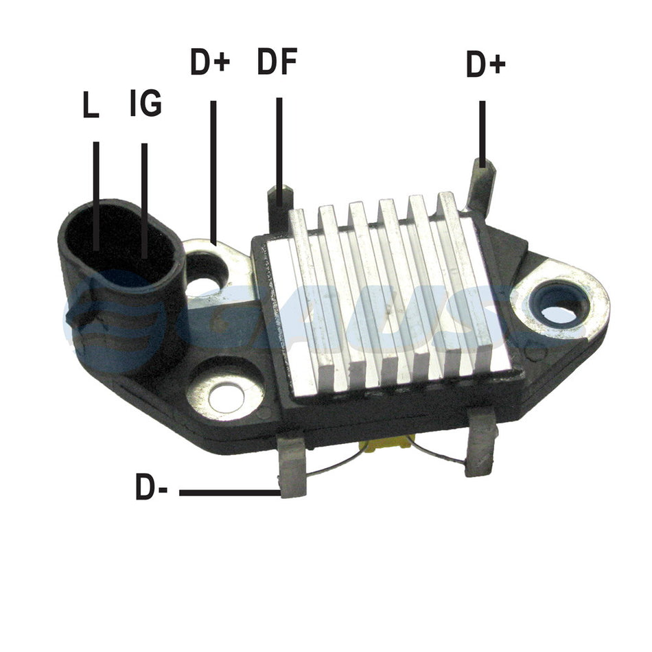 GA-940 REGULADOR GAUSS DAEWOO MATIZ, GM, MERCURY MARINE V8, CHEVROLET SPARK, CON ALTERNADOR DELCO REMY 12V. 65AMP., (2 PINES, L - IG) GA940, 271910, 139468, D094.