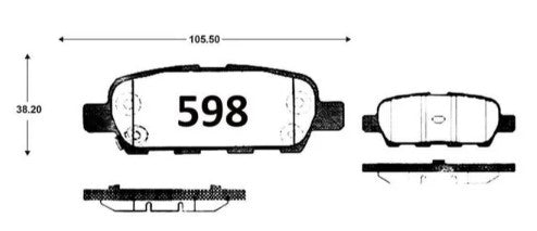 747 JGO. PASTILLAS DE FRENO TRASERAS GTX GOLD CERAMICA NISSAN XTRAIL (0598)