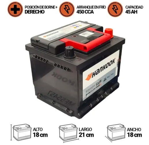 Bateria Hankook 45Amp.Mf54321 (Cca450)
