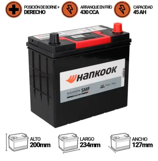 Bateria Hankook 45Amp.Mf55B24L (Cca430)