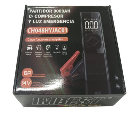 PARTIDOR 10.000MAH C/COMPRESOR Y LUZ DE EMERGENCIA IMBEST (HYJAC01)