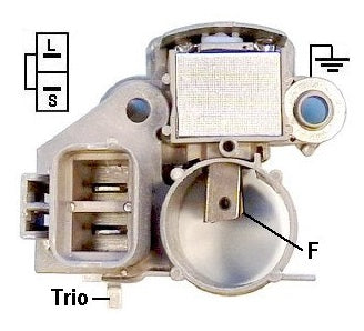 IM-217 REGULADOR TRANSPO HYUNDAI NISSAN DODGE, C/ALTERNADOR MITSUBISHI - MANDO 12V, (2 PINES, L - S IM217, A866X05270, GA802,