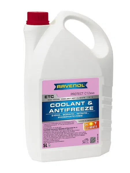 COOLANT RAVENOL PROTECT C12 EVO ROJO -15º (VW G12) TIPO G12 Listo Para Usar