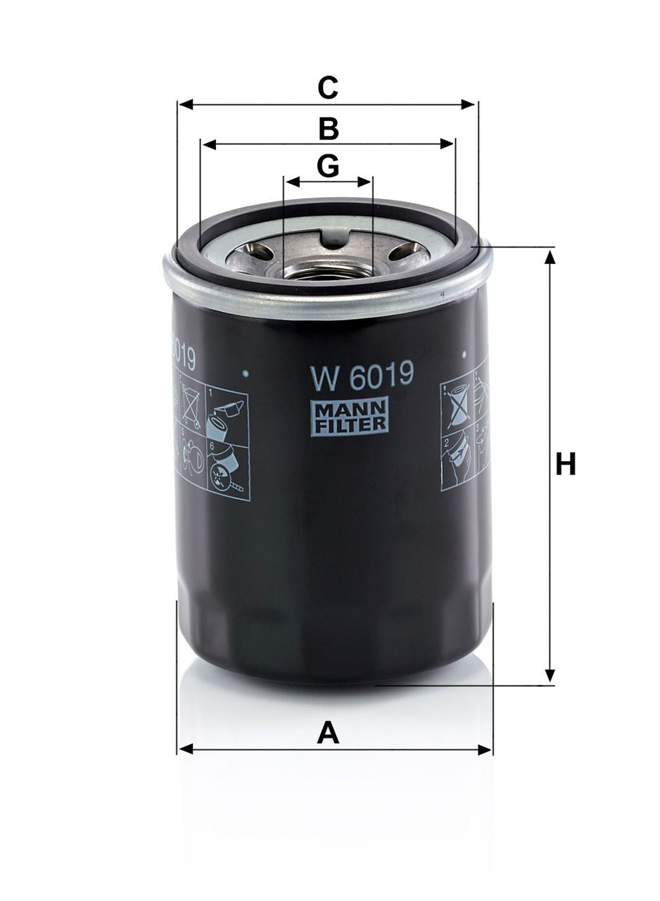 W-6019 Filtro De Aceite Mann
