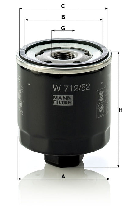 W-712/52 FILTRO DE ACEITE MANN