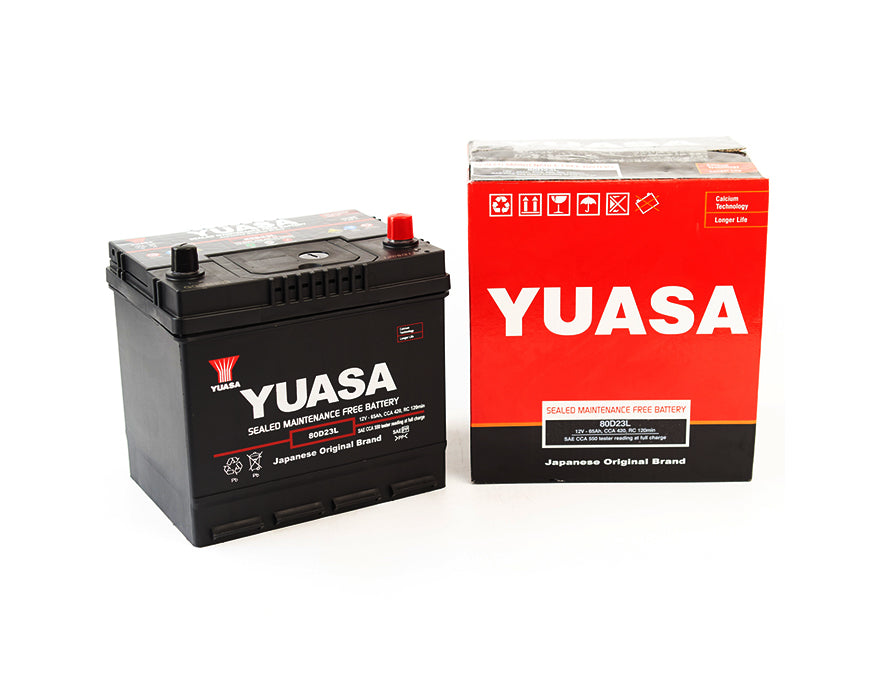 BATERIA YUASA 65AMP. 80D23L (CCA550) - + C/PEST