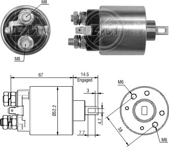 ZM-1716 SOLENOIDE RENAULT CLIO R11 R19 R9 SOLENOIDE 12V ZM1716 LUCAS INDIEL 35640870 K01223