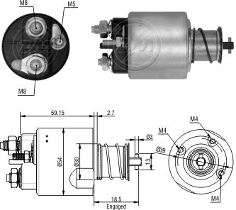 Zm-3492 Solenoide Zm Enc.Valeo Peugeot Renault