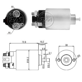 ZM-392 SOLENOIDE ZM 12V, HYUNDAI ELANTRA 2.0, TUCSON, I30, KIA SPECTRA 2.0, SPORTAGE 2.0, 36100-23070, 36100-23071, TM000A37901,