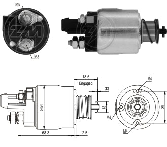 ZM-4492 SOLENOIDE VOLKWAGEN FOX GOL GOLF POLO SKODA FABIA SOLENOIDE 12V VALEO 494809