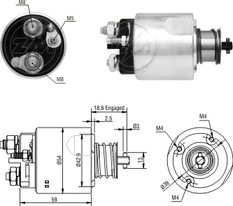 ZM-7492 SOLENOIDE ENC. VALEO 12V RENAULT CLIO, KANGOO, LAGUNA, LOGAN, MEGANE, SANDERO, SCENIC