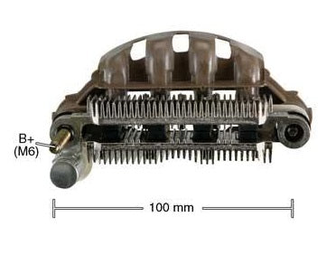 IMR-10040 RECTIFICADOR  HYUNDAI H100 2.5 DIESEL 2001> HYUNDAI SONATA, HYUNDAI GALLOPER DIESEL 1998> CON ALTERNADOR MANDO - MITSUBISHI, (100MM. ENTRE PERNOS, CON TRIO DIODO IMR10040, GA1390