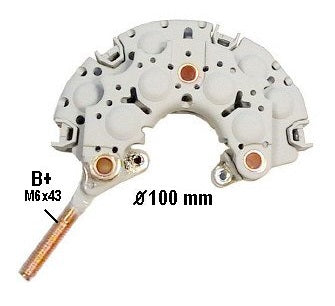 INR-720 RECTIFICADOR HONDA ACURA, ISUZU, TOYOTA, STERLING, CON ALTERNADOR NIPPONDENSO 70AMP. DIAMETRO 100MM., INR720, 021580-2160, GA1160, PLACA DIODO