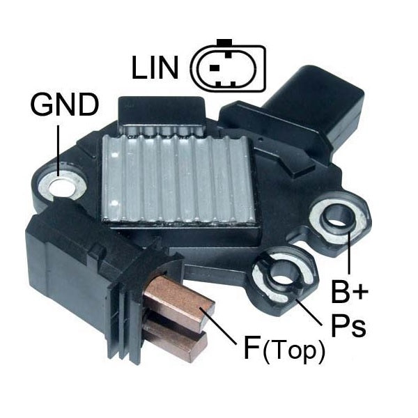 RE-V4519 REGULADOR REGITAR HYUNDAI MIGHTY HD35 15->, CON ALTERNADOR VALEO 37300-4A900, 37300-4A950, SEÑAL LIN, 2624519B, GNRV341