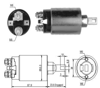 ZM-893 SOLENOIDE HYUNDAI H100 2.5 DIESEL, MITSUBISHI L200 DIESEL, L300 2.3 DIESEL, PAJERO 2.3 2.3TD 2.5 2.5T DIESEL, HYUNDAI PORTER 1TON., KIA 2400 2700, CON ARRANQUE MANDO-MITSUBISHI 12V ZM893 SOL-42000, R201-24-736, M372Z00471