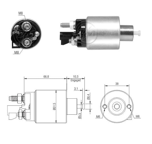 ZM-5995 SOLENOIDE CHEVROLET CAPTIVA SUZUKI XL-7 SOLENOIDE 12V ZM5995 MITSUBISHI